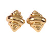 Earrings Titanium Steel Geometric Asymmetrical Hammered Pleated Croissant Ice Cream Shape Simulated Gold Electroplated With Diamond Pattern For Women