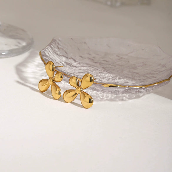 Earrings Titanium Steel Geometric Electroplating