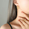 Earrings 316L Stainless Steel Geometric Knot Circle Electroplated For Women