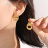 Earrings 316L Stainless Steel Geometric Striped Electroplating Women