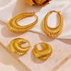 Earrings Titanium Steel Geometric Vacuum Furnace Plated