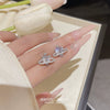 Earrings Titanium Steel Heart Shape Zircon Cosmic Planet Design