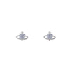 Earrings Titanium Steel Heart Shape Zircon Cosmic Planet Design