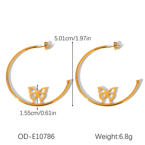 Earrings Titanium Steel Heartshaped Electroplating Women's Jewelry With Animal Zodiac Pattern