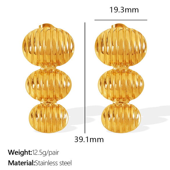 Earrings 316L Stainless Steel 18K Gold Plated Starfish Shells Animal Pattern Electroplated For Women