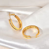 Earrings Titanium Steel 18K Gold Plated Ushaped Diamond Design