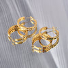 Earrings Titanium Steel 18K Gold Plated Ushaped Diamond Design