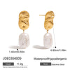 Earrings Titanium Steel Natural Freshwater Pearl Geometric Electroplated Light Luxury Highend Niche Women's