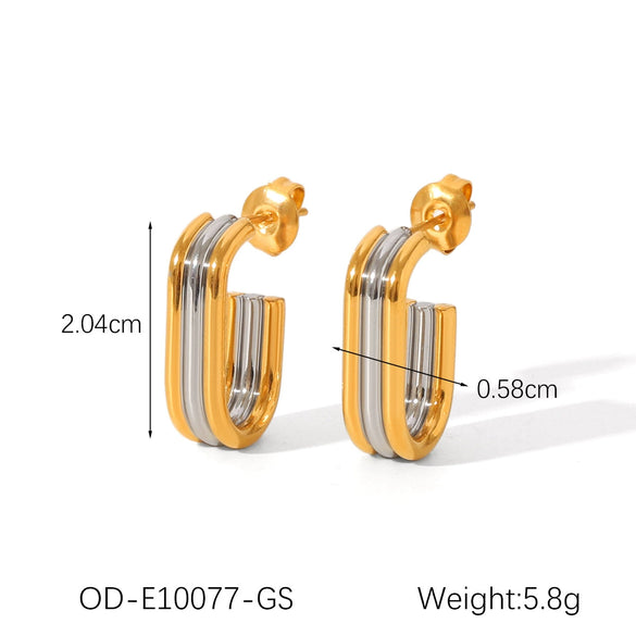 Earrings Titanium Steel Stainless Steel Geometric U Shaped Vacuum Plated Ins Style