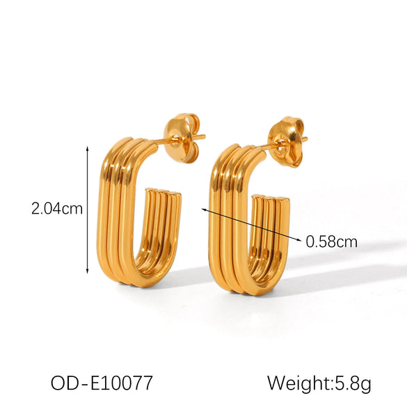 Earrings Titanium Steel Stainless Steel Geometric U Shaped Vacuum Plated Ins Style