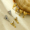Earrings Titanium Steel Stainless Steel Love Water Drops Shape Electroplated Light Luxury
