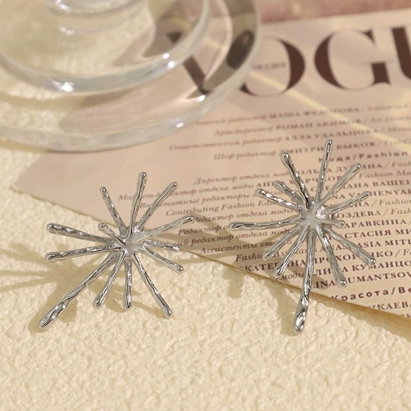 Earrings 316L Stainless Steel Star Pattern Electroplating Women's Cold Style