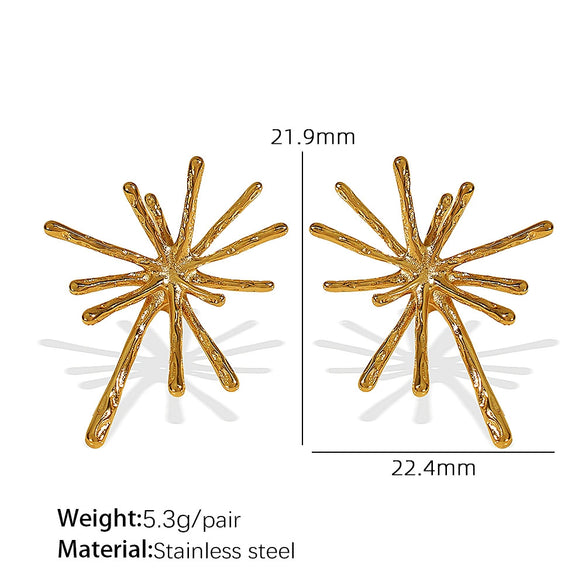 Earrings 316L Stainless Steel Star Pattern Electroplating Women's Cold Style