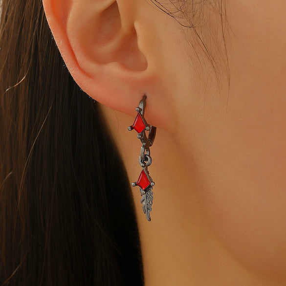Earrings Zinc Alloy Heart Shape Rivet Punk Electroplating
