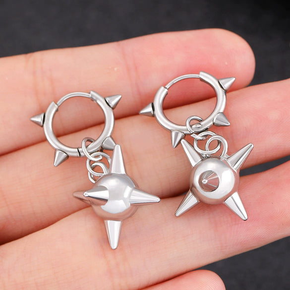 Earrings Zinc Alloy Heart Shape Rivet Punk Electroplating
