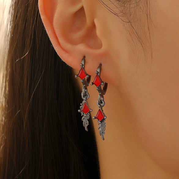 Earrings Zinc Alloy Heart Shape Rivet Punk Electroplating