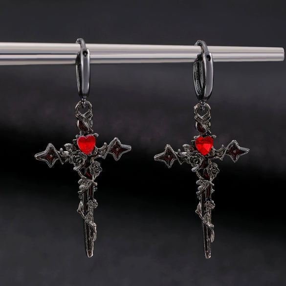 Earrings Zinc Alloy Heart Shape Rivet Punk Electroplating