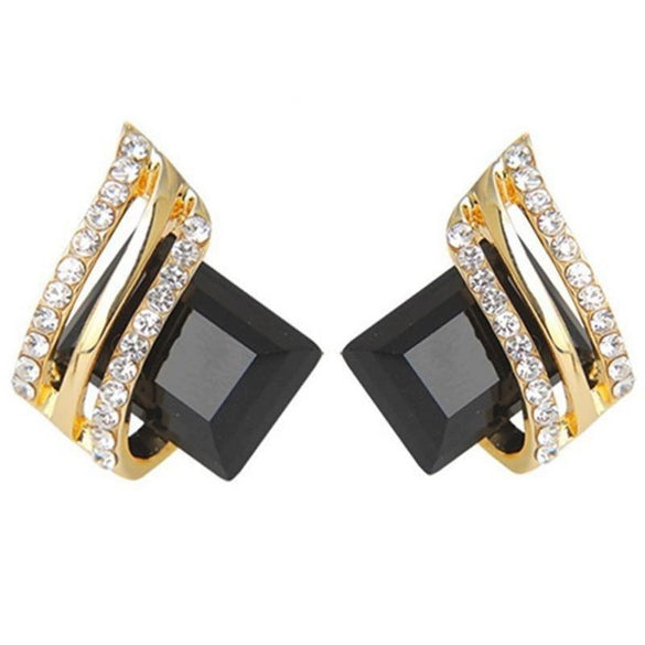Earrings Zinc Alloy Light Luxury Geometric Crystal For Women