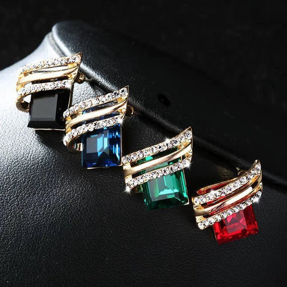 Earrings Zinc Alloy Light Luxury Geometric Crystal For Women