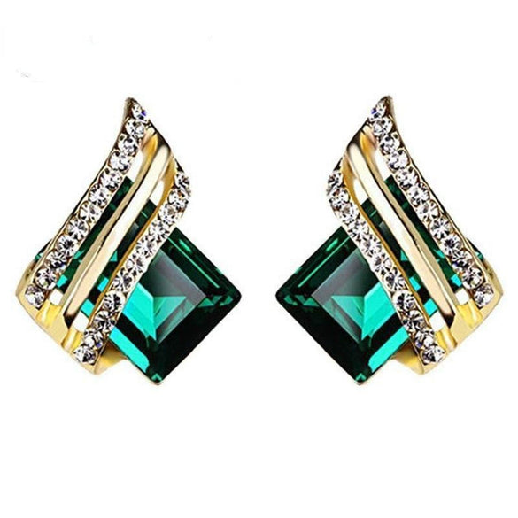 Earrings Zinc Alloy Light Luxury Geometric Crystal For Women