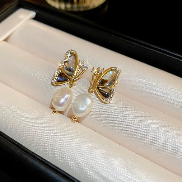 Earrings Zircon Horseshoe C Shaped Silver Needle Light Luxury With Letters Numbers Text Design For Women