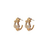 Earrings Zircon Horseshoe C Shaped Silver Needle Light Luxury With Letters Numbers Text Design For Women