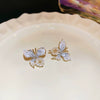 Earrings Zircon Horseshoe C Shaped Silver Needle Light Luxury With Letters Numbers Text Design For Women
