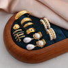 Earrings Zircon Imitation Brass Geometric Electroplating For Women