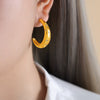 Earrings Zircon Imitation Brass Geometric Electroplating For Women