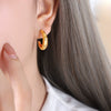 Earrings Zircon Imitation Brass Geometric Electroplating For Women