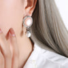 Earrings Zircon Imitation Brass Geometric Electroplating For Women