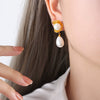 Earrings Zircon Imitation Brass Geometric Electroplating For Women