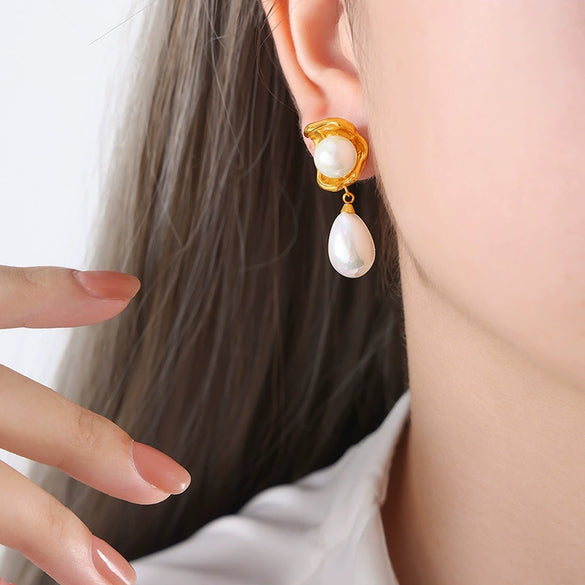 Earrings Zircon Imitation Brass Geometric Electroplating For Women