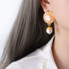 Earrings Zircon Imitation Brass Geometric Electroplating For Women