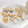 Earrings Zircon Imitation Brass Geometric Electroplating For Women