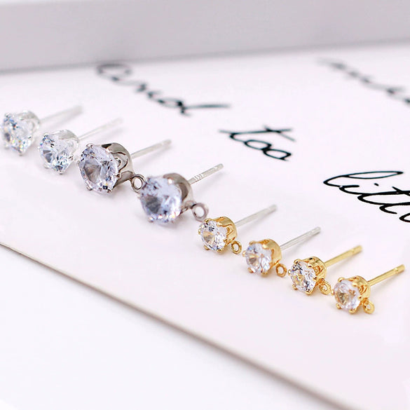 Earrings Zircon 925 Silver Needle Plated With 18K Real Gold 14K Goldfilled Original Design Electroplating