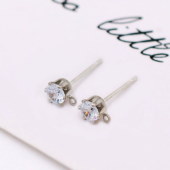 Earrings Zircon 925 Silver Needle Plated With 18K Real Gold 14K Goldfilled Original Design Electroplating