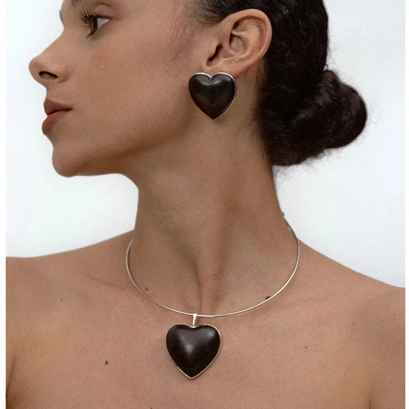 Ebony Copper Simple Style Classic Style Heart Shape Choker