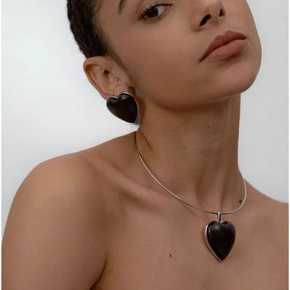 Ebony Copper Simple Style Classic Style Heart Shape Choker