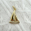 Eco Friendly Fashion Gold Plated Copper Diamond Encrusted Cross Sailboat Cloud Pendant Bracelet Necklace Accessories