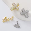 Eco Friendly Fashion Gold Plated Copper Diamond Encrusted Cross Sailboat Cloud Pendant Bracelet Necklace Accessories