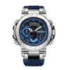 Electronic Sports Watch Mineral Strengthened Glass Mirror Round Dial Alloy Case Silicone Strap