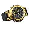 Electronic Sports Watch Mineral Strengthened Glass Mirror Round Dial Alloy Case Silicone Strap
