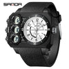 Electronic Watch Acrylic Mirror Tpu Strap Abs Case Rectangular Dual Display Sports Waterproof Luminous Fashion Trend Highend