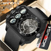 Electronic Watch Acrylic Mirror Tpu Strap Abs Case Rectangular Dual Display Sports Waterproof Luminous Fashion Trend Highend