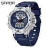 Electronic Watch Alarm Clock Multifunctional For Middle And High School Students Acrylic Mirror Abs Case Tpu Strap Round Dial Chic Style Waterproof