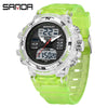 Electronic Watch Alarm Clock Multifunctional For Middle And High School Students Acrylic Mirror Abs Case Tpu Strap Round Dial Chic Style Waterproof