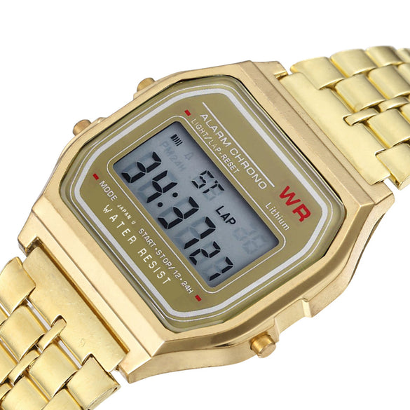 Electronic Watch Alloy Case Imitation Leather Strap Stainless Steel Clasp Square And Round Dial Leisure Style For Men And Women