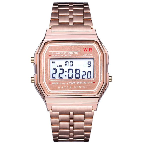 Electronic Watch Alloy Case Imitation Leather Strap Stainless Steel Clasp Square And Round Dial Leisure Style For Men And Women