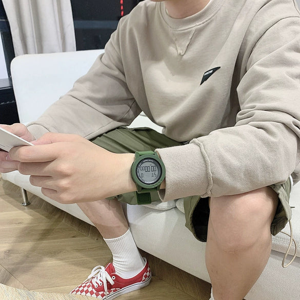 Electronic Watch Alloy Case Imitation Leather Strap Unicorn Style For Teenagers